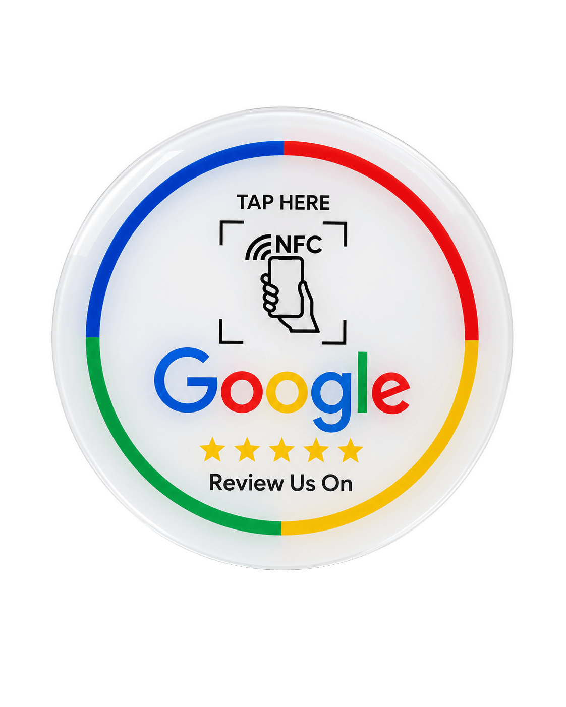 Bílá kulatá NFC Google Review Tag
