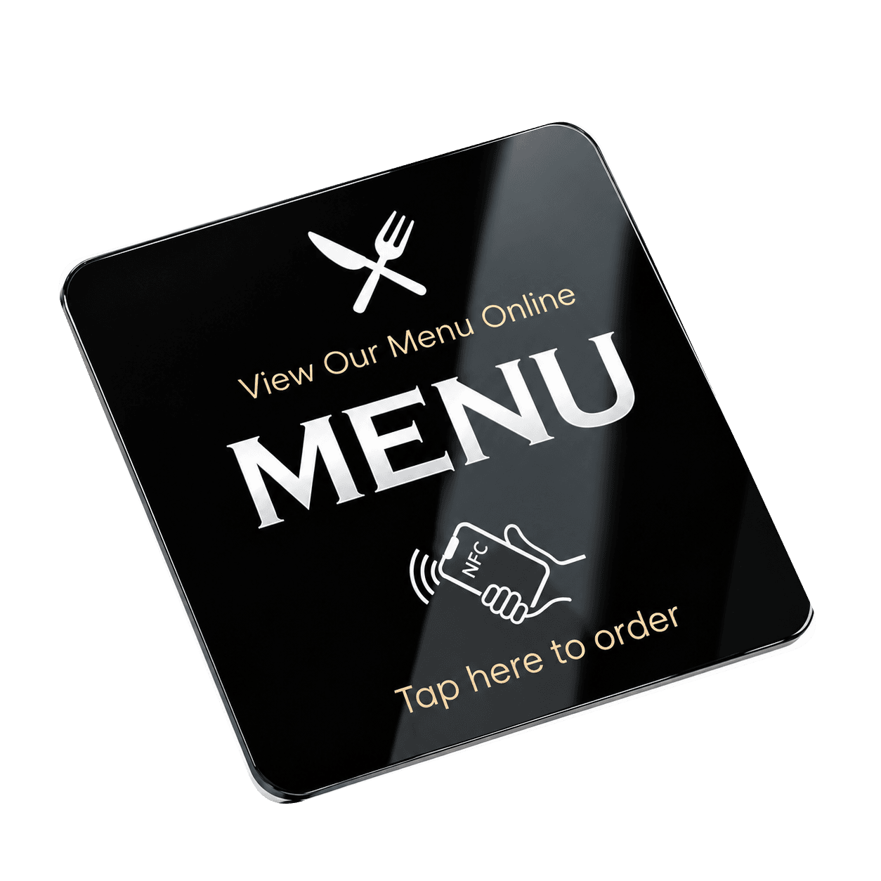 Černá NFC Menu Card s digitálním menu
