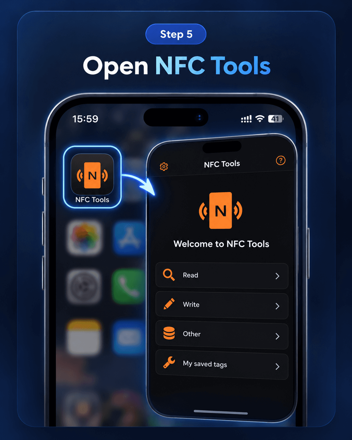 NFC Tools home screen