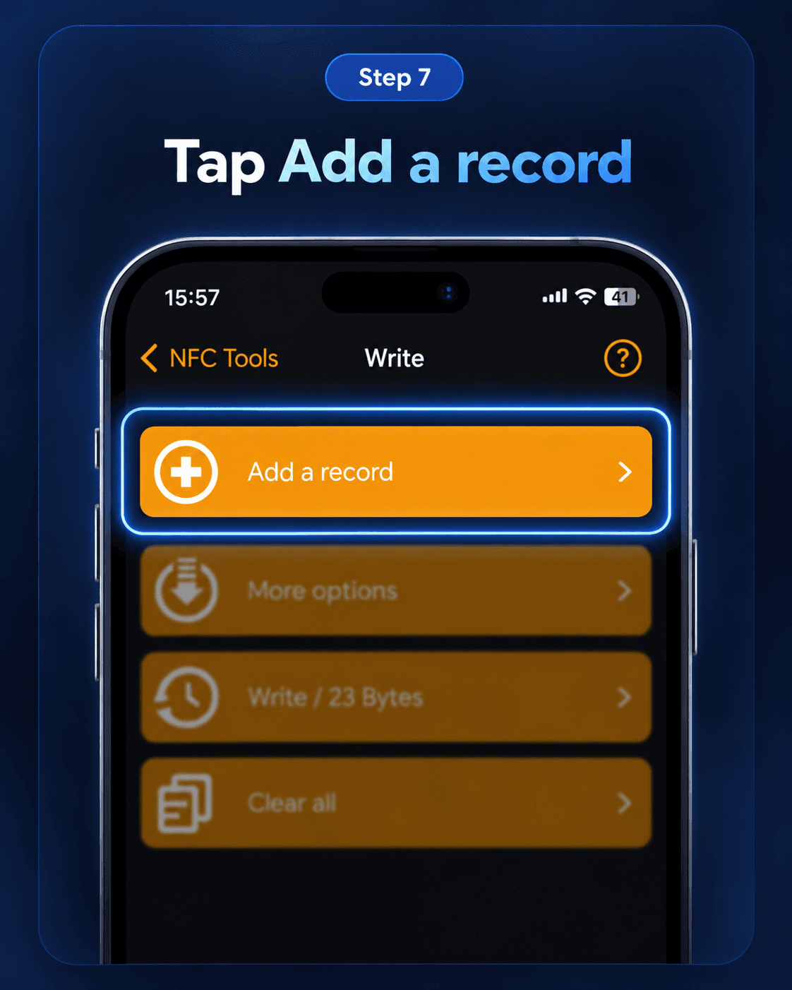 Add a record action in NFC Tools