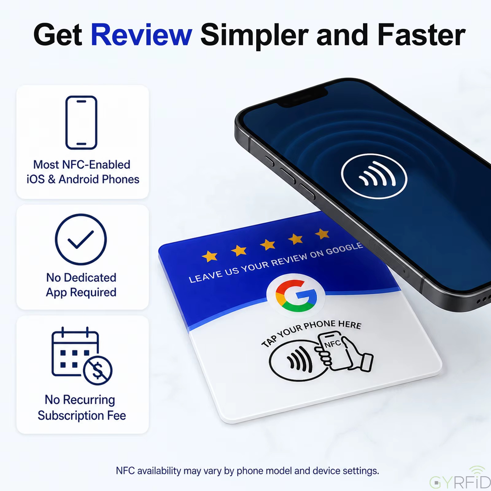 Google NFC card with a phone
