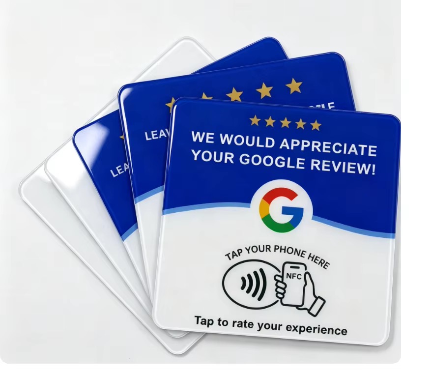 Collection of Google review NFC cards